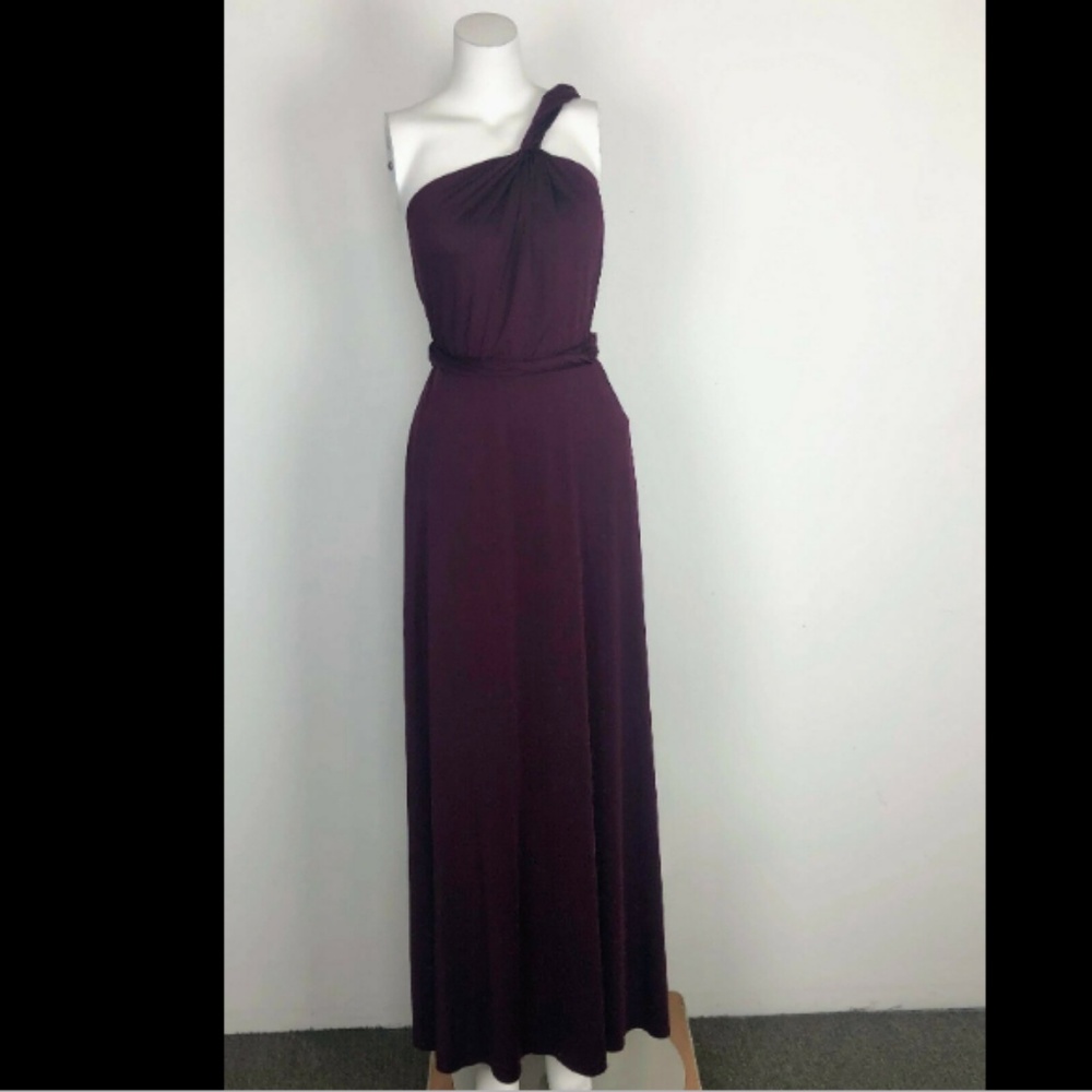 Lulu's One Shoulder Grecian Long Maxi Dress Purple - Picture 2 of 7